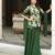 green silk blend printed palazzo set