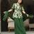 green silk blend printed palazzo set