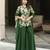 green silk blend printed palazzo set