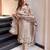 beige silk blend embroidered kurta set