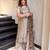 beige silk blend embroidered kurta set