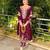maroon silk blend embroidered kurta set