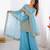 sky blue silk blend embroidered sharara set 