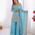 sky blue silk blend embroidered sharara set 