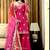 hot pink silk blend embroidered sharara set 