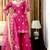 hot pink silk blend embroidered sharara set 