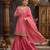 pink silk blend embroidered sharara set 