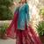 blue silk blend embroidered palazzo set