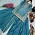 teal blue silk blend embroidered palazzo set