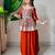 dark orange georgette embroidered sharara set