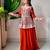 dark orange georgette embroidered sharara set