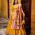 yellow silk blend embroidered lehenga set
