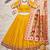 yellow silk blend embroidered lehenga set