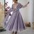 lavender faux georgette embroidered flared kurta set