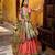 peach silk blend embroidered lehenga set