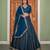 teal georgette embroidered lehenga set