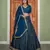 teal georgette embroidered lehenga set