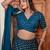 teal georgette embroidered lehenga set