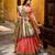 peach silk blend embroidered lehenga set