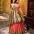 peach silk blend embroidered lehenga set