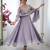 lavender faux georgette embroidered flared kurta set