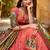 peach silk blend embroidered lehenga set