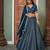 teal georgette embroidered lehenga set