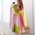 multicolor faux georgette plain flared kurta set