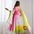 multicolor faux georgette plain flared kurta set