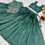 teal green silk blend plain lehenga set