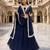 navy blue georgette plain lehenga set