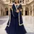 navy blue georgette plain lehenga set