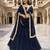 navy blue georgette plain lehenga set