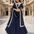 navy blue georgette plain lehenga set
