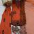 dark orange rayon embroidered farshi salwar set