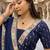 navy blue georgette plain lehenga set
