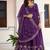 purple faux georgette thread gown set 