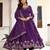 purple faux georgette thread gown set 