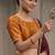 orange silk blend embroidered lehenga set