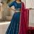 blue silk blend embroidered lehenga set