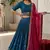 blue silk blend embroidered lehenga set