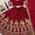 maroon silk blend embroidered lehenga set