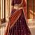 purple silk blend embroidered lehenga set