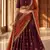 purple silk blend embroidered lehenga set