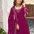 rani pink faux georgette thread gown set 