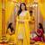 yellow silk blend embroidered palazzo set