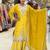 yellow silk blend embroidered palazzo set
