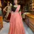 peach silk blend embroidered lehenga set