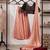 peach silk blend embroidered lehenga set