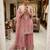 pink silk blend embroidered sharara set